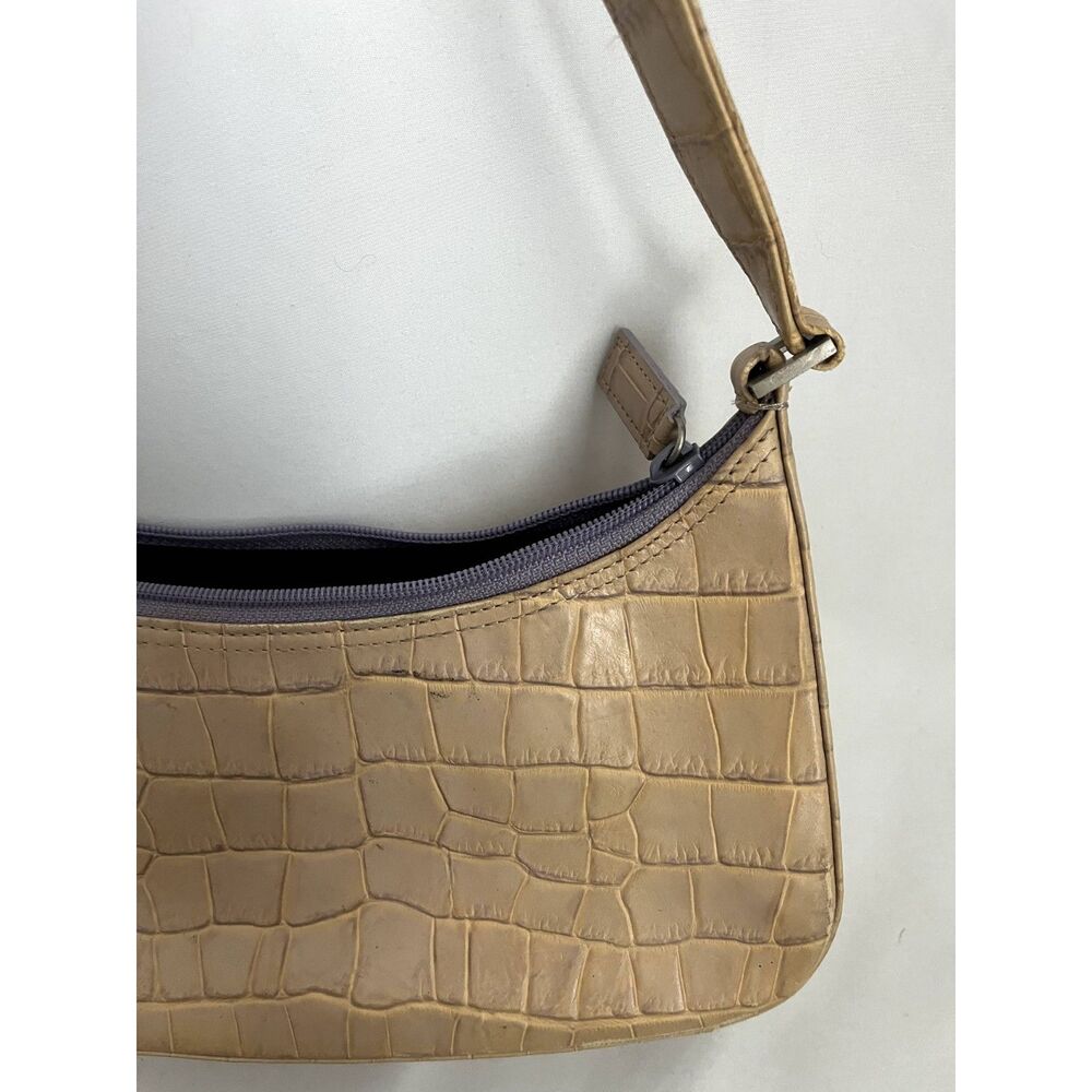 Kenneth Cole Cream Beige Croc Y2K Shoulder Bag Lilac Purple Classic Handbag Cute - Picture 2 of 10